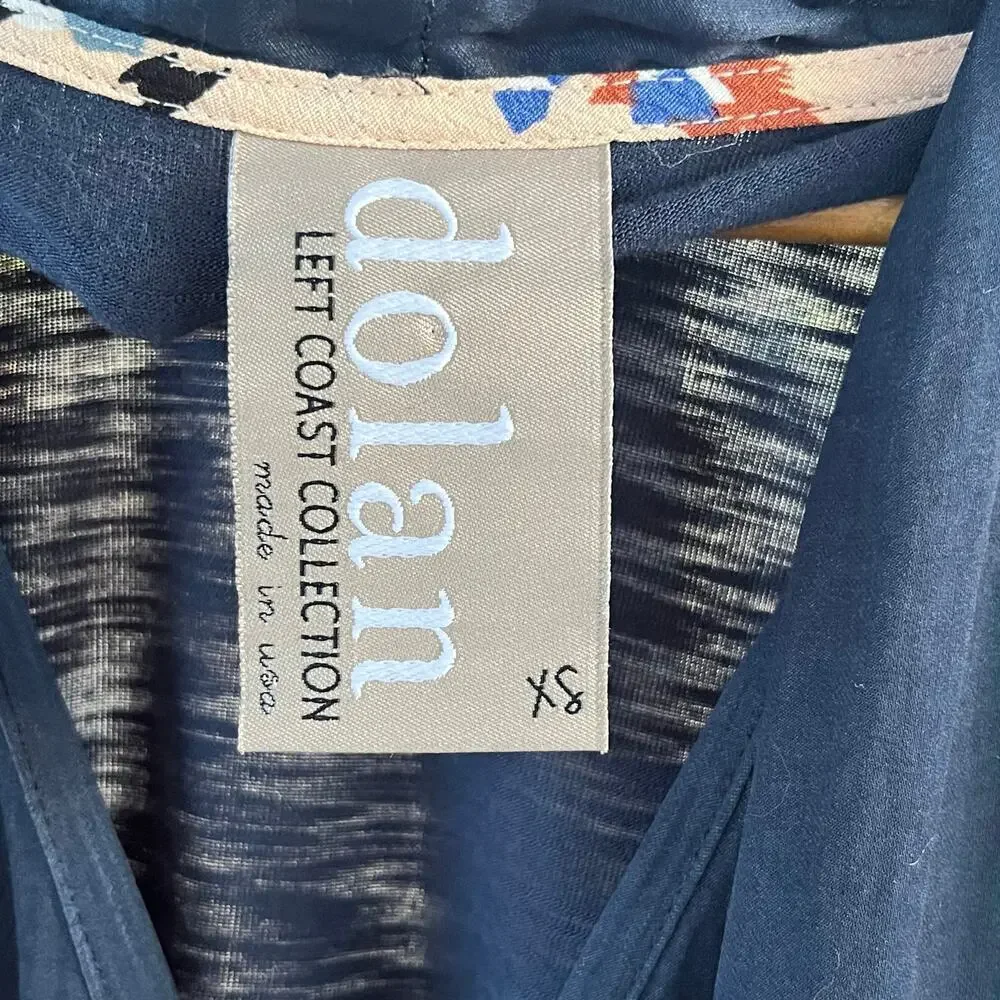 Anthropologie Dolan Women's Blue Wrap Front Top Size XS - Picture 6 of 8
